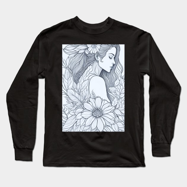 Coloring pregnant woman Long Sleeve T-Shirt by Gangrel5